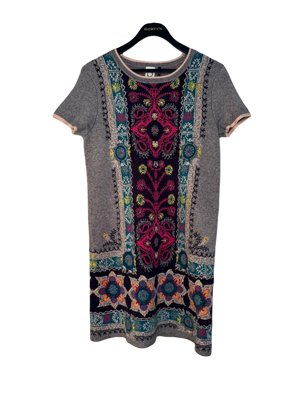 Anthropologie Akemi & Kin  GrayShort Sleeve Dress with Multicolor size XS